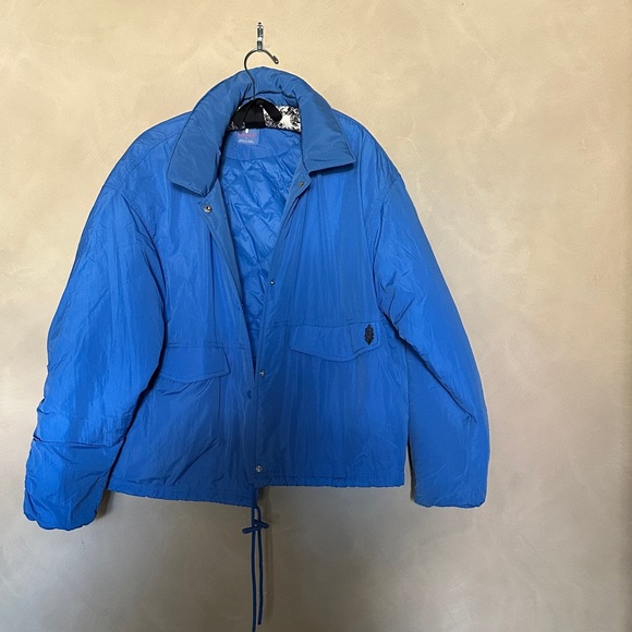 Free People Movement Off tge Bleachers Coaches Super Sonic Blue Jacket -New L - Picture 3 of 6